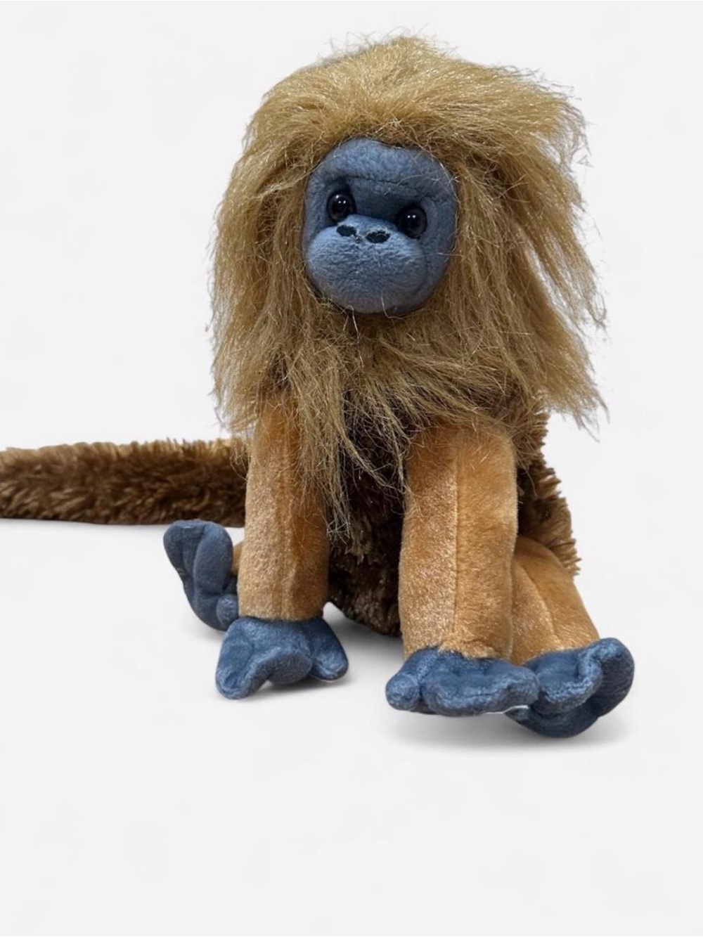 Plush Monkey Stuffed Animal Toy - Brown & Blue Cozy Cuddler
